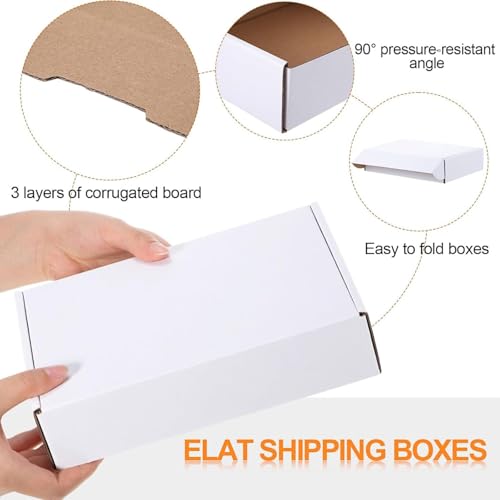 Image of Qilery 100 Pcs 5.9 x 3.9 x 1.2 Inches Mailing Boxes White Mailer Boxes