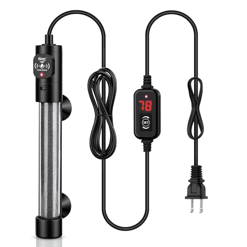 hygger 200W Submersible Aquarium Heater with Digital Temperature Controller, Mini