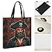 Pirate Captain Leather Tote Bag Soft Handbag Vintage Shoulder Purses Fashion Top Handle Bag Large Capacity