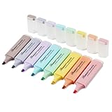 BONACE Pastellfarbige Textmarker, Meißelspitze Markierungsstift, 8 verschiedene Macaron-Farben Textmarker, Mini-Marker, auf Wasserbasis, schnell trocknend, wieder zur Schule