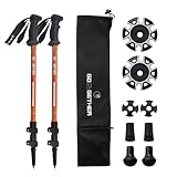 G2 Trekking Hiking Poles Telescopic/Aluminum Alloy/Comfort Handle/Auto-Adjustable Strap/Quick Flip L