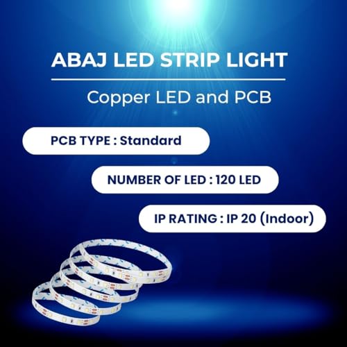 Image of Lighting PRO LED Strip Light for Ceiling, 6K 5-Meter 120 LED (12V) Strip Light for Home Decoration, Copper LED and PCB, High Lumen, High CRI- (Pack of 1)