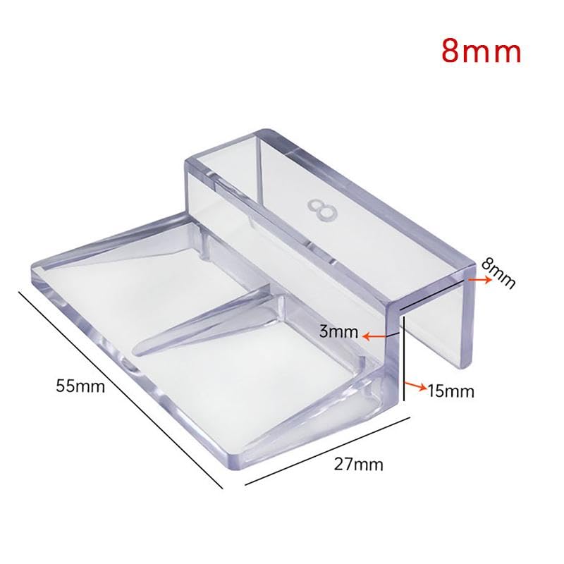 Image of VAYINATO 6 Pcs Acrylic Aquarium Fish Tank Glass Clossing Top Lid Cover Support Clip Clamp for Rimless Aquarium and Top Open Glass Support Suitable for Tank Thickness (8MM) by Petzlifeworld