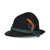 Steigenhöfer German Alpine Hat - Hans - 100% Wool Hats for Men - Adjustable - Oktoberfest Bavarian hat with...