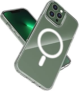 Clear Magnetic Case Compatible with MagSafe for iPhone 13 Pro Max 2021, with Magnetic Wireless Charging, Anti Yellow Scratch Resistant Bumper Hard Back Shockproof Transparent Phone Protective Cover