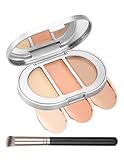 Erinde 3 Colors Full Coverage Concealer Palette, Waterproof Face Concealer for Dark Circles, Long-lasting Cover up Makeup, Brightens Under Eyes, Vegan Under Eye Cream for Women Girl, #1