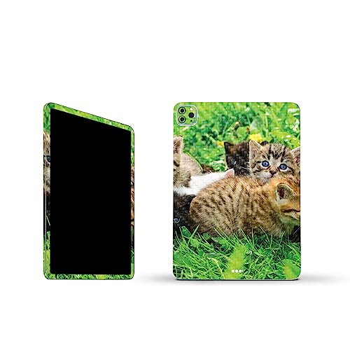 Image of MightySkins Carbon Fiber Skin Compatible With Apple iPad Pro 11 inch M2 4th Gen (2022) Full Wrap Kit - Field Of Kittens | Protective, Durable Textured Carbon Fiber Finish | Easy To Apply | Made in the USA