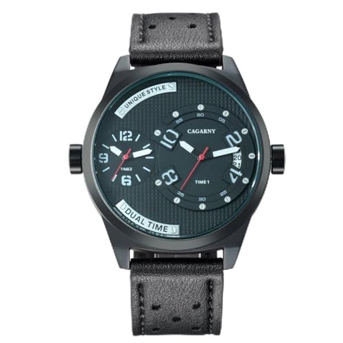 Montre quartz homme LULI en alliage durable et cuir bleu élégant