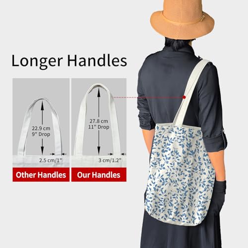 Image of itgowisa Canvas Tote Bag with Zipper Pocket, Travel Shopping Book Bag for Women, Gifts for Teachers, Nurses, Plant Lovers