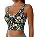 Women Girls Yoga Bras U-Shaped Back Comfortable Sweat Vest with Pads Elastic Sportswear for Gym Fitness, for Goth Moon Frogs Moth Butterfly Magical Mushroom Leaves