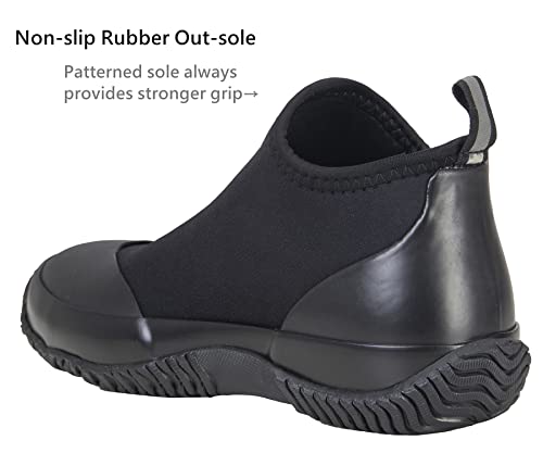 BAXINIER Waterproof Garden Shoes Mens Lightweight Low Short Rain Footwear Outdoor Neoprene Rubber Boots3