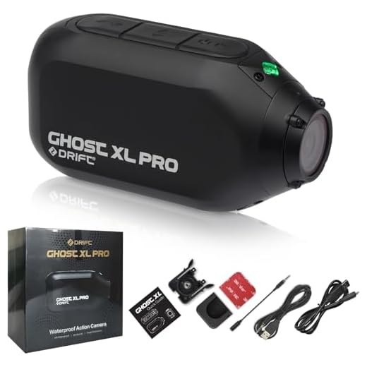 Drift Ghost XL Pro - 4K Action Camera, Image Stabilization, Waterproof, Rotatable Lens, Dashcam Mode, Livestreaming, Clone Mode, 7hr Battery Life at 1080P & 4.5hr Battery Life at 4K (XL Pro)
