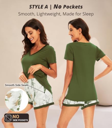 Image of WiWi Viscose from Bamboo Pajamas Set for Women Super Soft Short Sleeve Cooling Summer Plus Size Pjs Sets Sleepwear S-4X
