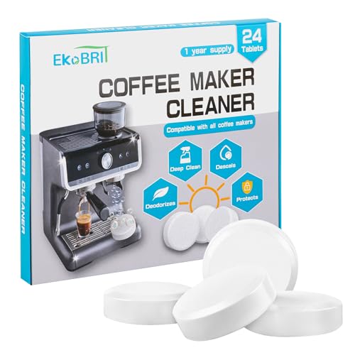 EKoBRIT Coffee Machine Descaler & Cleaner Tablets – 24 Count,