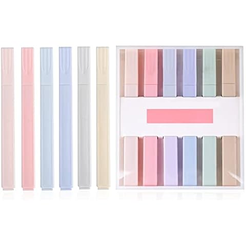 Highlighter Pens Kawaii Stationery, 6 Pieces Highlighter Pen Pastel School Supplies, Highlighter Set for Marker Pens, Diary Planner, Notes, Office, School Supplies Cover