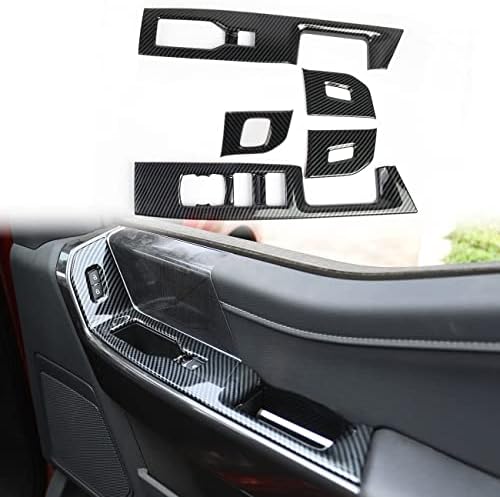 Carbon Fiber Interior Front Door Window Switch Panel Cover Trim for Ford F150 2021-2026 Decoration Accessories