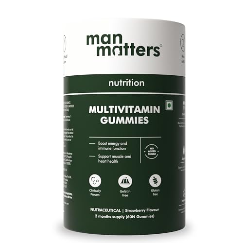 Image of Man Matters Multivitamin Gummies | Daily Essential Multivitamin for Men | 15 Vitamins & Minerals, 8 Amino Acids, 7 Herbal Extract | Enhances Immunity & Overall Well Being | 60N
