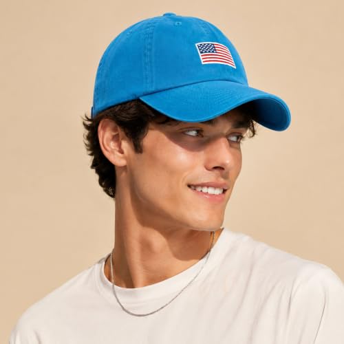 Image of USA Flag & Embroidery Premium 100% Cotton Low Profile Adjustable Baseball Dad Cap