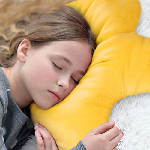 3 Pack Star Shaped Plush Pillow Stuffed Cushion Decorative Throw Pillow Star Pillow Aesthetic Fun Star Shaped Pillow Blue Purple Yellow Star Pillow For Bedroom Room Bed 15.75 X 15.75 Inch (Solid) #TOP5