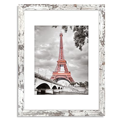 Luxdart 12x16 Rustic Picture Frames Solid Wood Display Pictures 12x16 Inch without Mat or 8.5x11 Diplomas with Mat, Farmhouse Distressed Picture frame for Wall Mounting