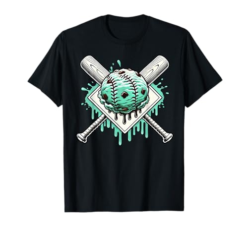 Plato de béisbol con chispas de chocolate y menta para niños Camiseta