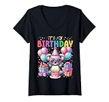 donna koala it's my birthday party b-day ragazzi ragazze bambini maglietta con collo a v