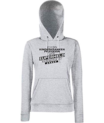 Sweat à capuche femme Ich Bin Kinderkrankenpflegerin gris chiné XXL