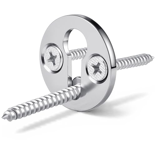 Image of Shimeyao 1 Sets Newel Post Fastener, Newel Post Mounting Kit, Column Handrail to Pole Fastener, 1 1/4 Inch Diameter x 1/8 Inch Thickness Hardened Steel Plate with 1 Round Steel Plate 3 Long Screws