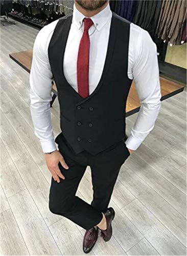 Double Breasted Suit Men 3 Piece Men's Suits Slim Fit Peak Lapel Suit one Button Blazer Vest Pants for Men Wedding4