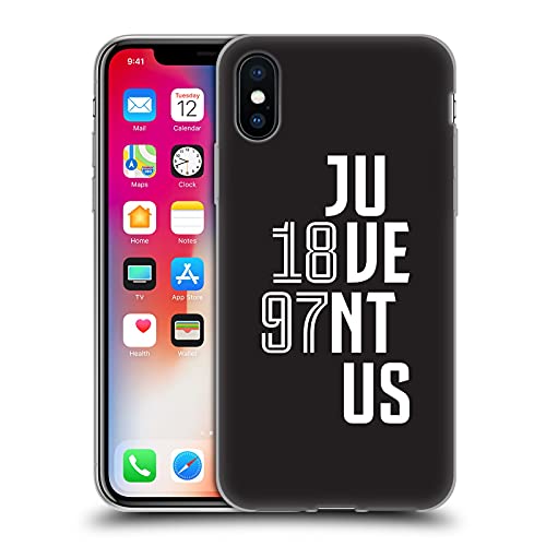 Licenza Ufficiale Juventus Football Club 1987 Logo Tipografia Arte Custodia gel Protezione di Grado Militare Compatibile con Apple iPhone XS