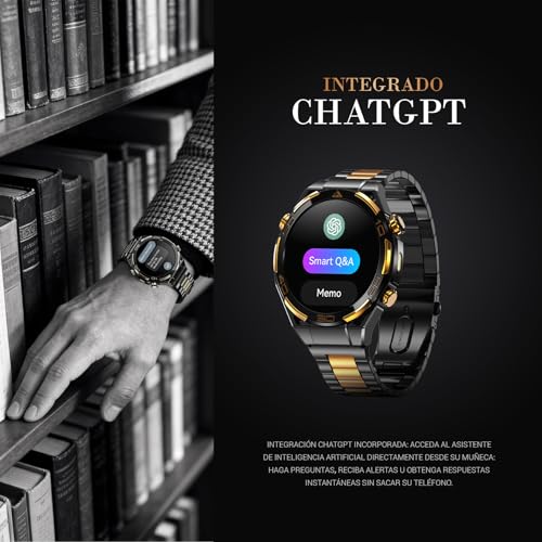 Blackview Smartwatch -GPS, AI, Linterna, Brújula, AMOLED 1.43" Reloj Inteligente Hombre -Monitor de Frecuencia Cardíaca/Presión Arterial, Llamadas Bluetooth, 100+ Modos Deportivos, Android/iOS, Negro - imagen 4
