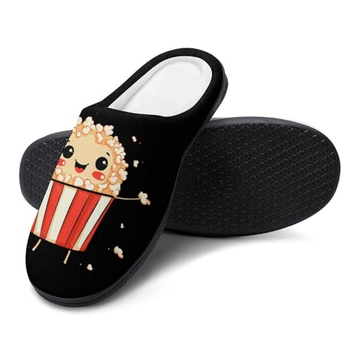 Cute Popcorn Women's Cotton Slippers Indoor Outdoor Slip-on Warm House Shoes with Anti-Skid Rubber Sole4