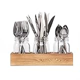 Mason Jar Glass Utensil Holder Flatware Caddy Silverware Organizer for Spoons, Knives and Forks with...