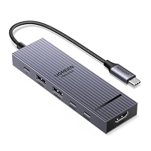 UGREEN Revodok Pro USB-C Hub 6 en 1 10Gbps 4K 60Hz HDMI, entrega de energía de 100 W para MacBook Pro/Air, iPad Pro, Thinkpad Rog Ally y más.