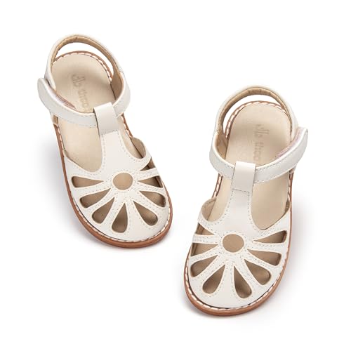 Image of THEE BRON Toddler Girls Closed-Toe Sandals Sweet Retro Cutout Summer Dress Shoes