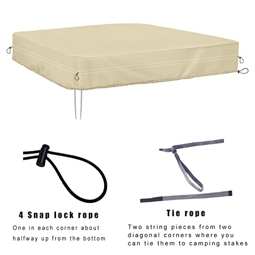 Dustyprote Sandbox Cover, 420D Heavy Duty Sandbox With Cover, Sand Coxes For Kids Outdoor With Lid-48In, Square Sandboxes Sandpit Cover (Khaki) #TOP2