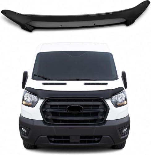 BMY Hood Deflector for Ford Transit 2014-2018, Bug Shield, Black