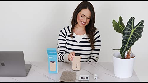 BlueHills Portable USB Essential Oil Diffuser Value Pack – Cordless Aromatherapy for Home and Travel – White and Rose Gold