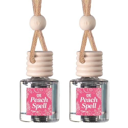 Image of CANDECraftCo Car Air Hanging Fragrance Oil, Car Auto Freshener for Essential Oils, Scents Fragrance Aromatherapy Automobile Diffuser, Long Lasting (Peach Spell)