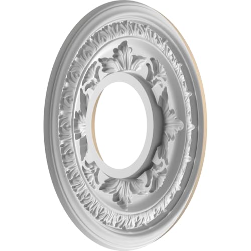 Image of Ekena Millwork 10 inchOD x 3 1 /2 inchID x 3 /4 inchP Baltimore Thermoformed PVC Ceiling Medallion (Fits Canopies up to 4 1 /4 inch), UltraCover Satin Smokey Beige