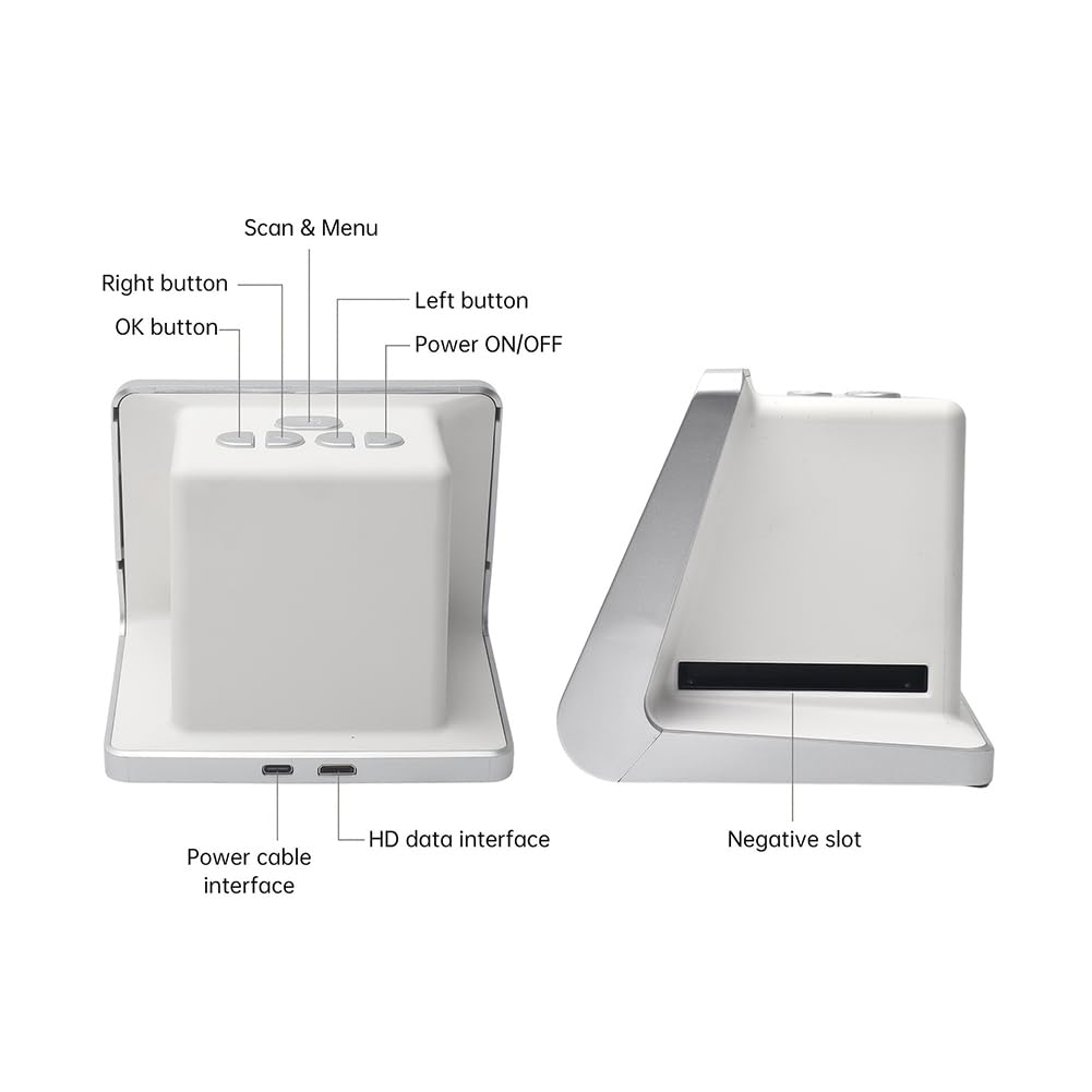 Scanner Diapositive Fotografiche e Film In e Nero con Schermo HD da 5 Pollici e Risoluzione di 22MP, Convertitore Digitale e Copiatrice con Spina EU.