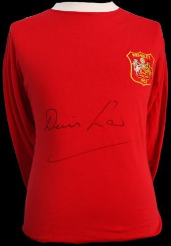 Amazon デニス ロー直筆サイン入りユニフォーム マンチェスター ユナイテッド 復刻版ユニフォーム アクション スポーツトイ おもちゃ