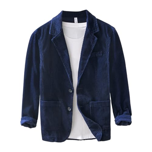 Men's Blazer Cotton Suit Jacket Casual Solid Color Loose Daily Suit Coats