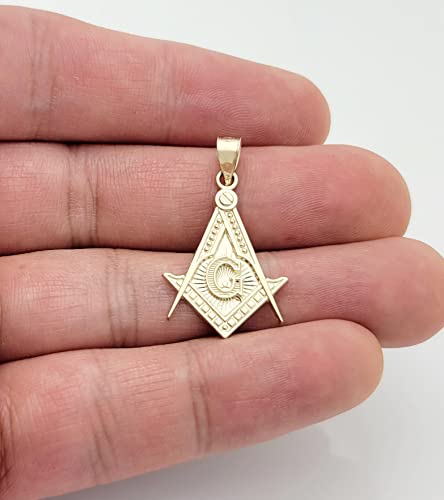 10K Yellow Gold Masonic Pendant Freemason Necklace Pendant4