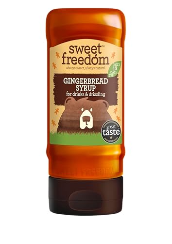 Sweet Freedom - Gingerbread Syrup for Coffee & Drizzling - Only 13 Calories Per Teaspoon - For Frappes, Cocktails, Pancakes & Porridge - Healthy Baking - Vegan & Plant Based - 350g, Pack of 1