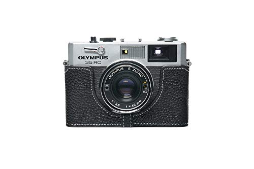 Image of Case for Olympus 35 RC Camera, Zakao Handmade Genuine Real Leather Half Camera Case Bag Cover for Olympus 35 RC Camera With Hand Strap (Black)