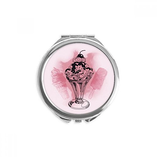 Miroir de poche cerise chocolat crème glacée, le cadeau idéal