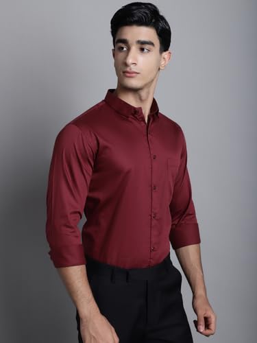 Image of Majestic Man Slim Fit Satin Cotton Formal Shirt for Men