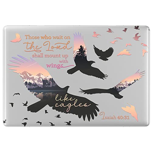 Cavka Hard Case Compatible with MacBook Air 13 15 inch Pro 16 14 M5 M4 M3 M2 M1 2026 2025 2024 2022 2020 Bible Verse Scripture Those who Wait on the Lord Isaiah 40:31 Laptop Birds of Prey Quote