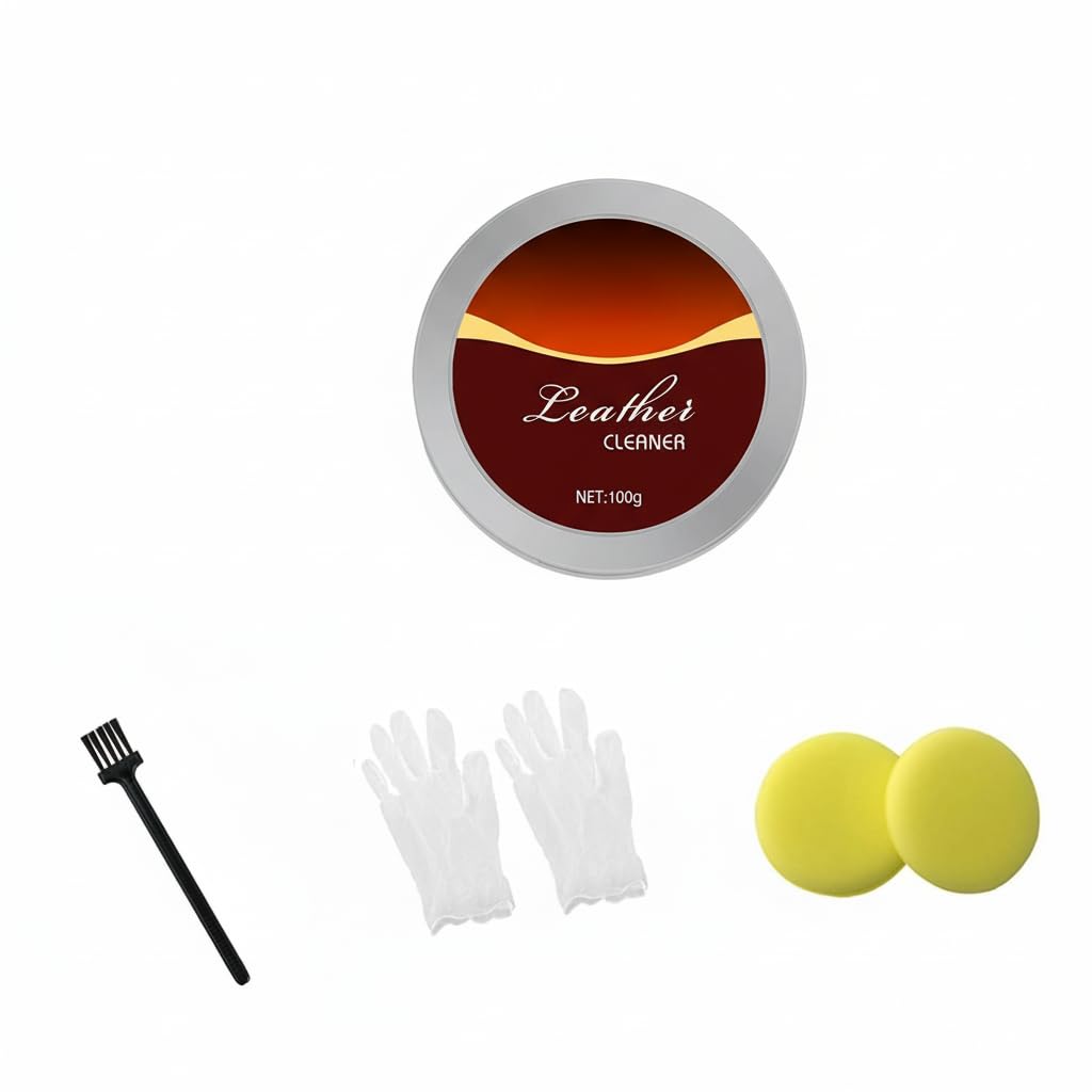 Leather Clean-er and Conditioner Kit, Multipurpose Furniture Salve Leather Easy to Use Leathers Conditioner for Couch Scratches Cracks Repair Car Seats, Clothing, Shoes Leathers Recoloring Balm